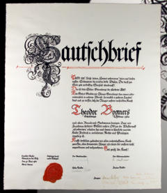 Gautschbrief Theodor Boomers 1982